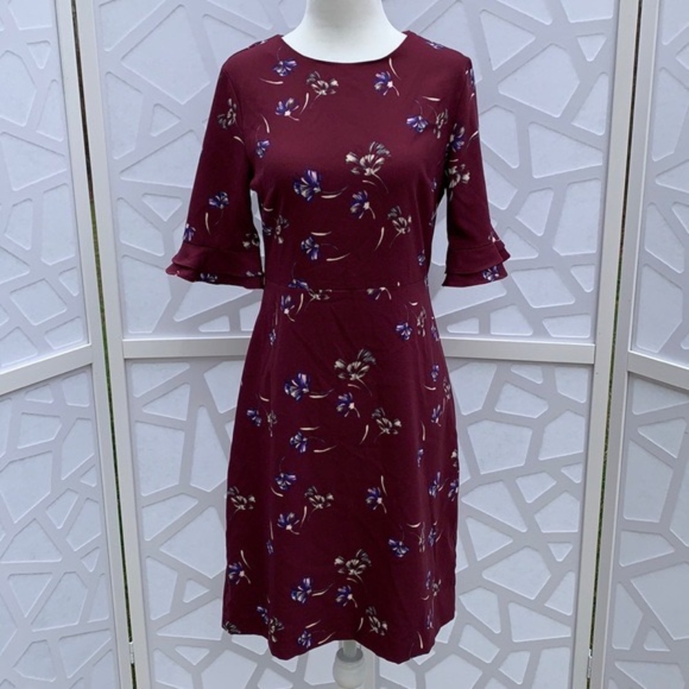 Banana Republic Burgundy Floral Dress